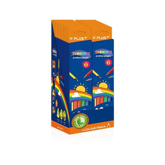 Színes ceruza  Y-Plus+ Rainbow 6 db-os klt. hegyezővel