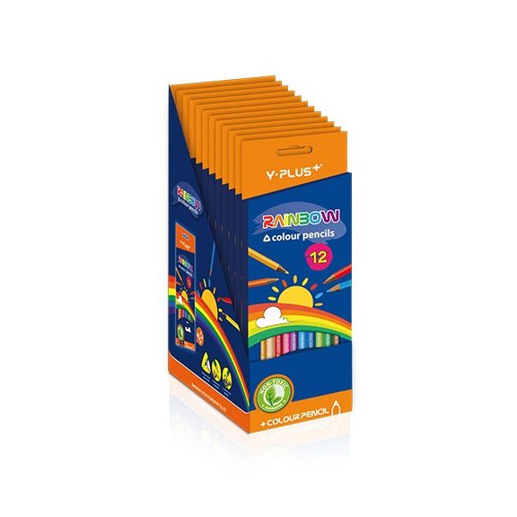 Színes ceruza  Y-Plus+ Rainbow 12 db-os klt. hegyezővel