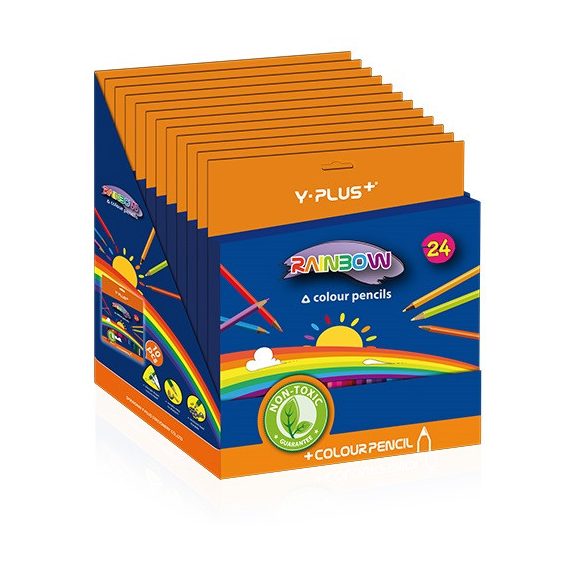 Színes ceruza  Y-Plus+ Rainbow 24 db-os klt. hegyezővel