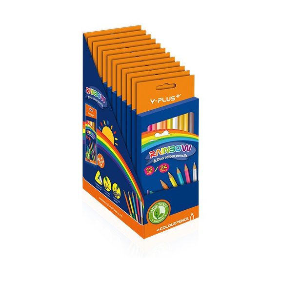 Színes ceruza  Y-Plus+ Rainbow 12 db-os klt. kétvégű