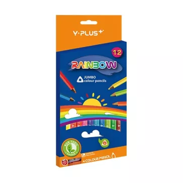   Színes ceruza  Y-Plus+ Rainbow Jumbo 12 db-os klt. hegyezővel