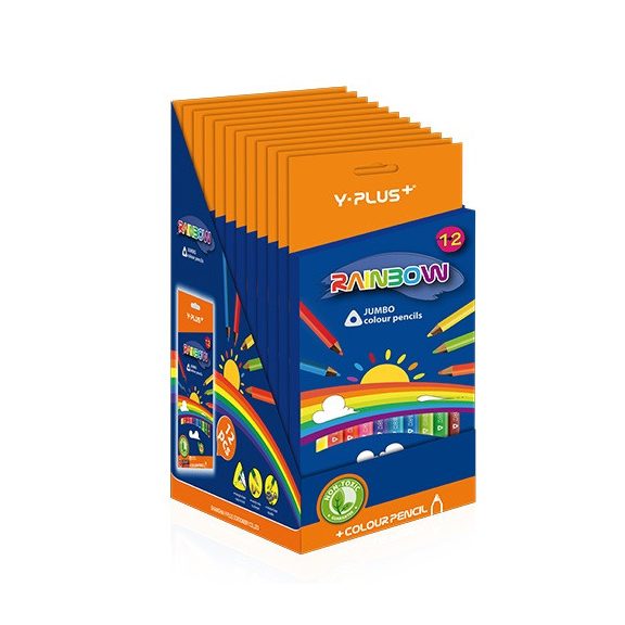 Színes ceruza  Y-Plus+ Rainbow Jumbo 12 db-os klt. hegyezővel