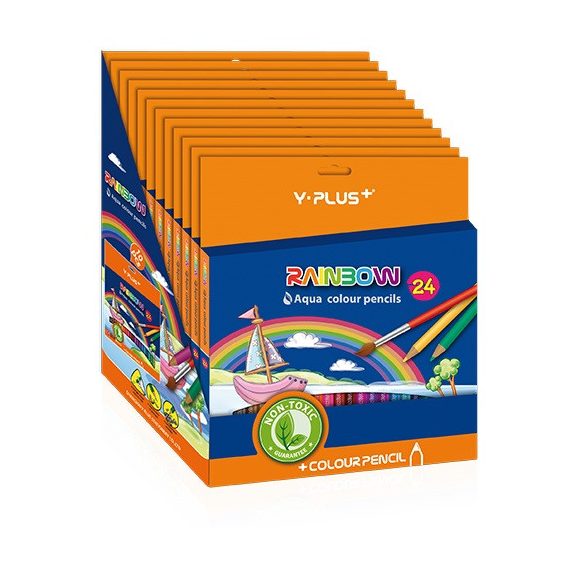 Színes ceruza Y-Plus+ Rainbow akvarell hegyezővel 24 db-os klt.