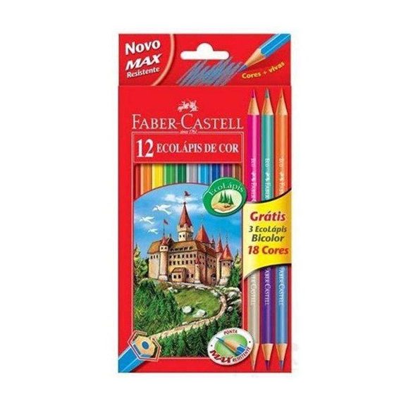 Színes ceruza Faber-Castell 12 db+3 klt. bicolor (120112+3)