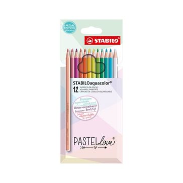 Színes ceruza Stabilo Aquacolor Pastellove 12 db-os klt.