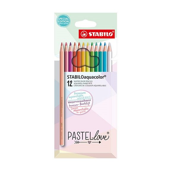 Színes ceruza Stabilo Aquacolor Pastellove 12 db-os klt.