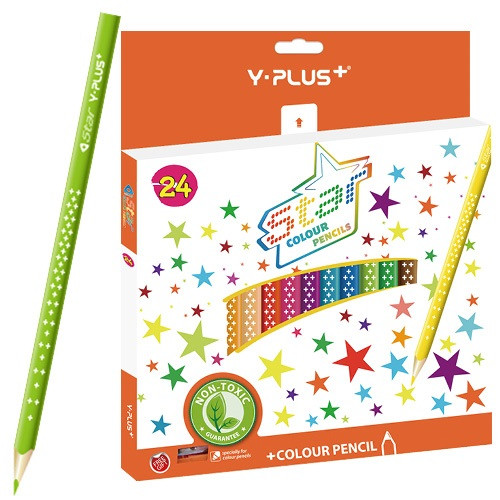 Színes ceruza Y-Plus+ STAR 24 db-os klt. hegyezővel