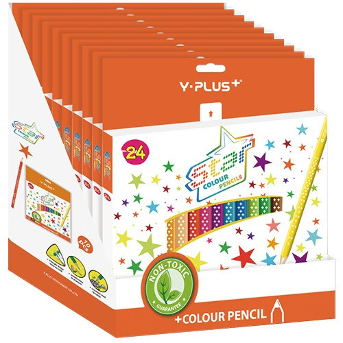 Színes ceruza Y-Plus+ STAR 24 db-os klt. hegyezővel