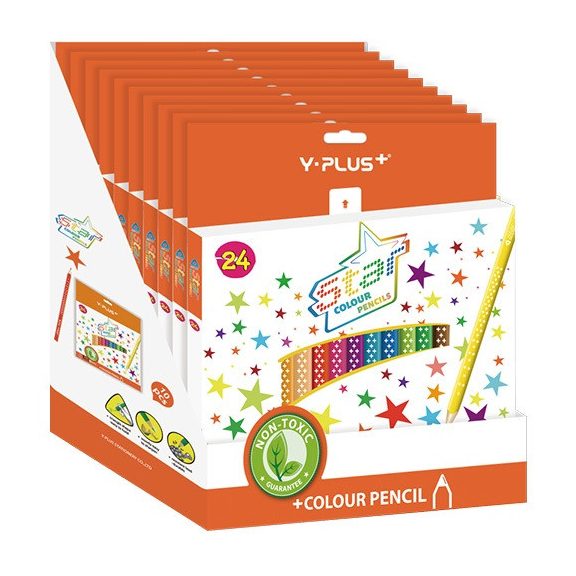 Színes ceruza Y-Plus+ STAR 24 db-os klt. hegyezővel