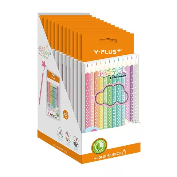 Színes ceruza Y-Plus+ STAR PASTEL 12 db-os klt. hegyezővel