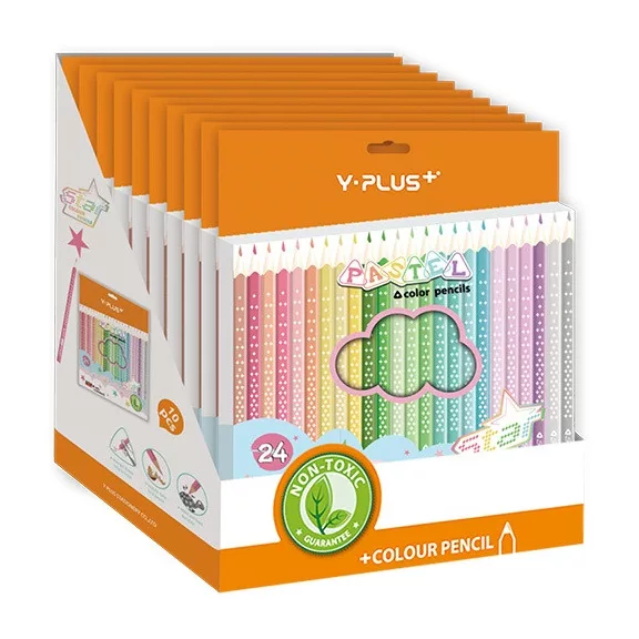 Színes ceruza Y-Plus+ STAR PASTEL 24 db-os klt. hegyezővel
