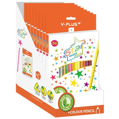 Színes ceruza Y-Plus+ STAR 36 db-os klt. színezővel, hegyezővel