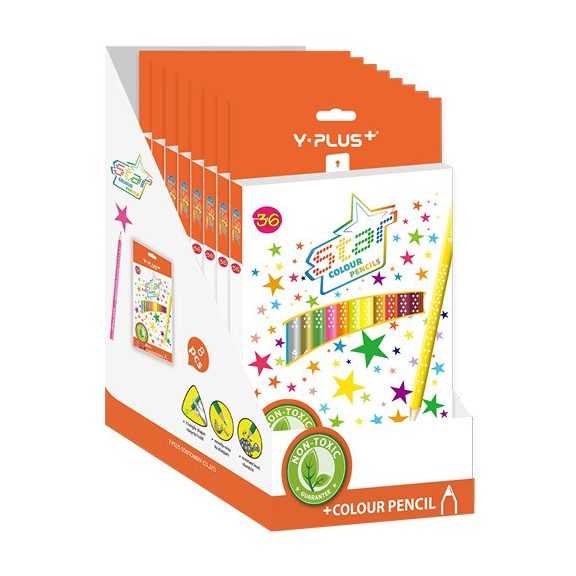 Színes ceruza Y-Plus+ STAR 36 db-os klt. színezővel, hegyezővel