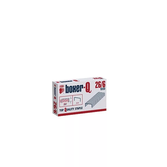 Tűzőkapocs Boxer-Q 26/6 1000 db/doboz