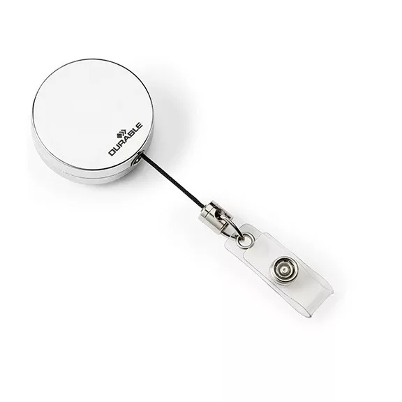 Névkitűző tartó Durable króm patentos kihúzható 85 cm szürke