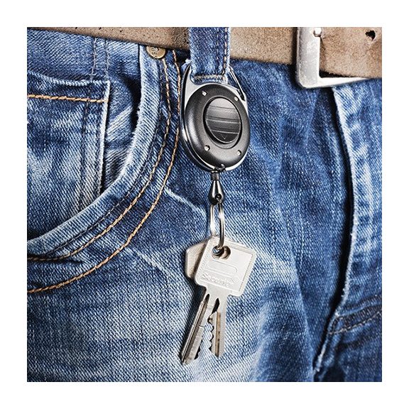 Névkitűző tartó Durable Style, kulcskarikával és LED-del