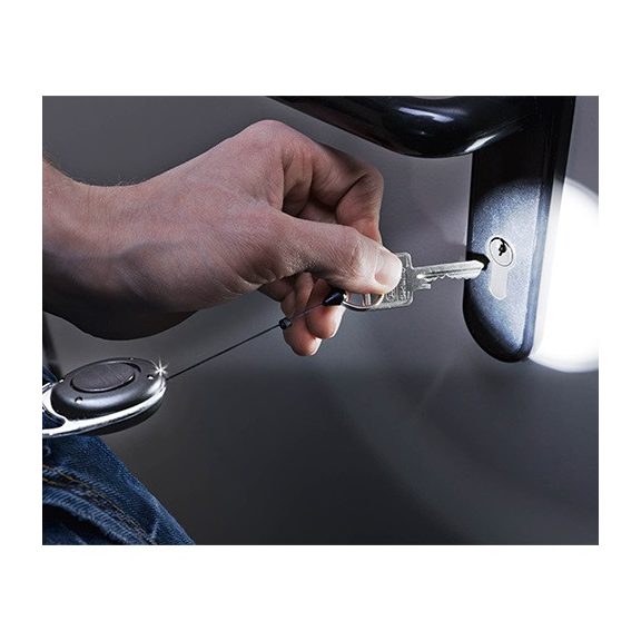 Névkitűző tartó Durable Style, kulcskarikával és LED-del