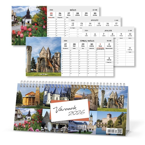 Naptár Csonka asztali pd Városok 2026