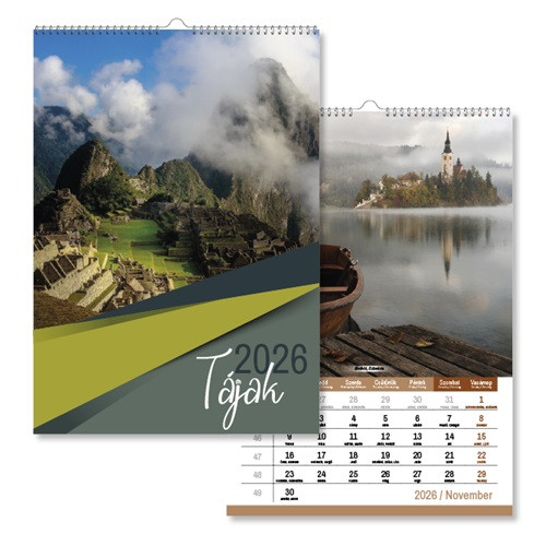 Naptár fali pd Tájak 21x30 cm 2026