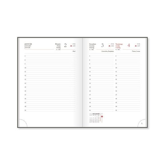 Határidőnapló Period Intensive A/5 napi kék lakk papír 2026