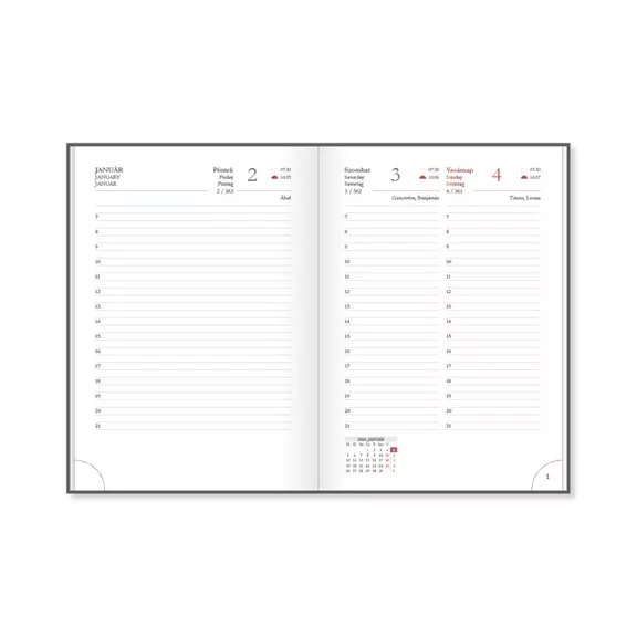 Határidőnapló Period Intensive A/5 napi zöld lakk papír 2026