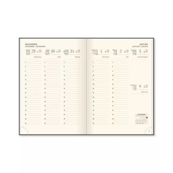 Határidőnapló Period Chamois B/5 heti körbev. bordó 2026