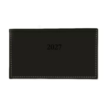   Határidőnapló Period Chamois Zsebnaptár fekvő körbev. fekete 2027