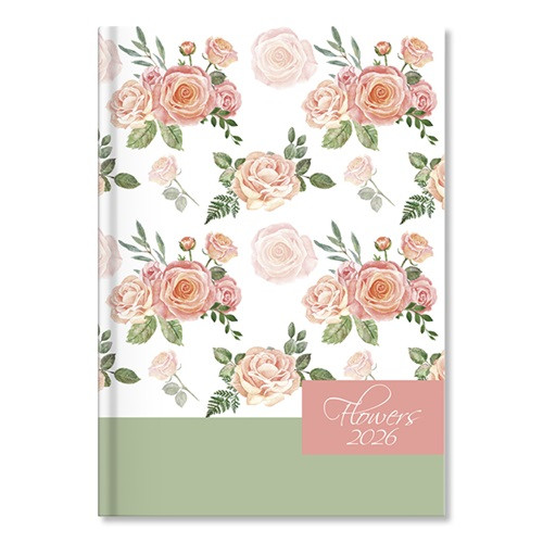 Határidőnapló Period Flowers B/6 heti Green papír 2026