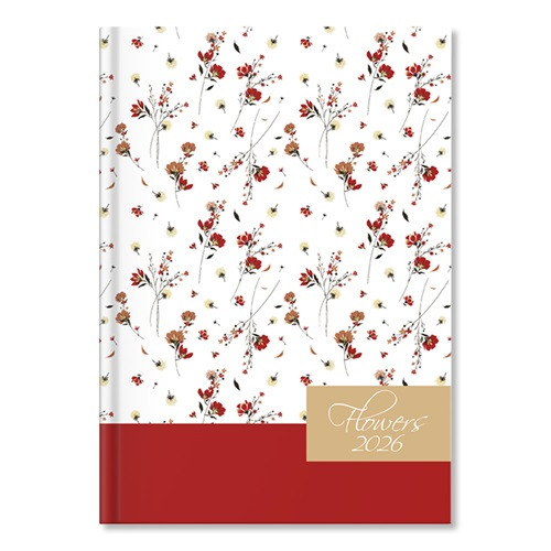 Határidőnapló Period Flowers B/6 heti White papír 2026