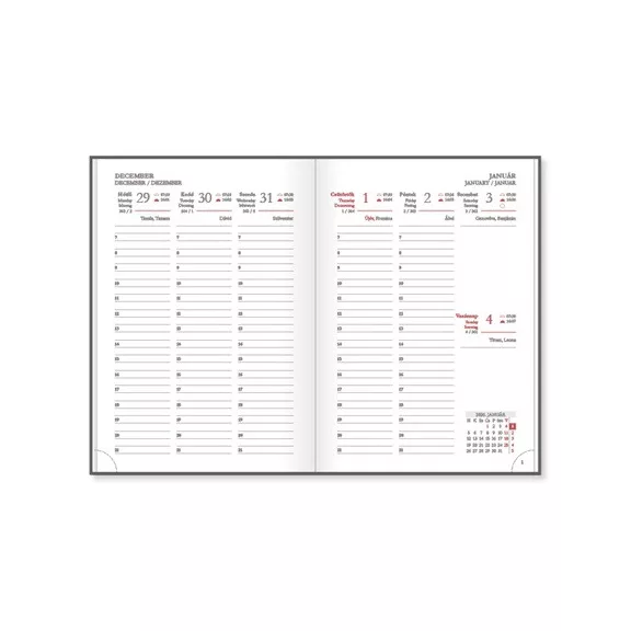 Határidőnapló Period Border B/6 heti körbev. Korall 2026