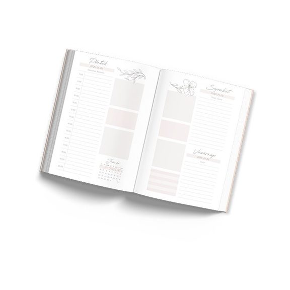 Határidőnapló Period Magnólia B/6 napi női tervező Poppy 2026