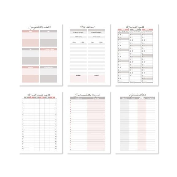 Határidőnapló Period Magnólia B/6 napi női tervező Face 2026