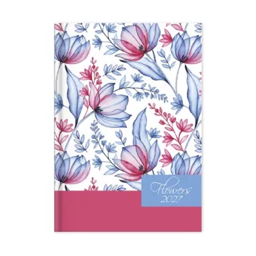 Határidőnapló Period Flowers B/6 heti Blue papír 2027