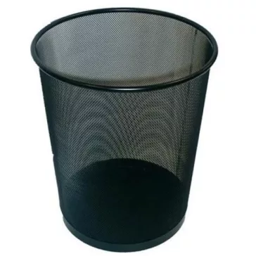 Papírkosár fémhálós fekete