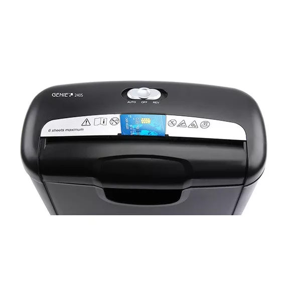 Iratmegsemmisítő Genie 240S, 6 lapos, fekete Iratmegsemmisítő Genie 240S, 6 lapos, fekete
