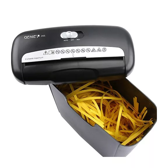 Iratmegsemmisítő Genie 240S, 6 lapos, fekete Iratmegsemmisítő Genie 240S, 6 lapos, fekete