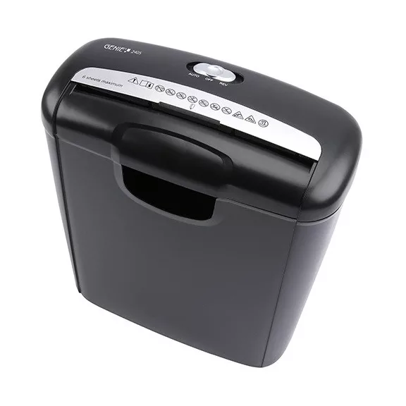 Iratmegsemmisítő Genie 240S, 6 lapos, fekete Iratmegsemmisítő Genie 240S, 6 lapos, fekete