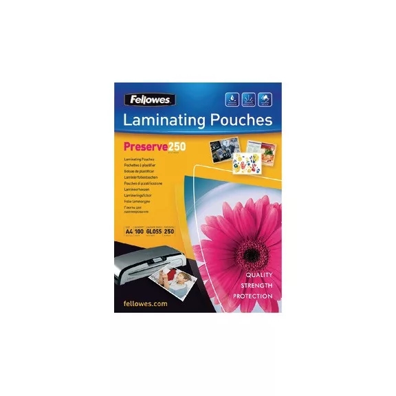 Lamináló fólia Fellowes A/4 250 mic. 100 lap/csomag Lamináló fólia Fellowes A/4 250 mic. 100 lap/csomag