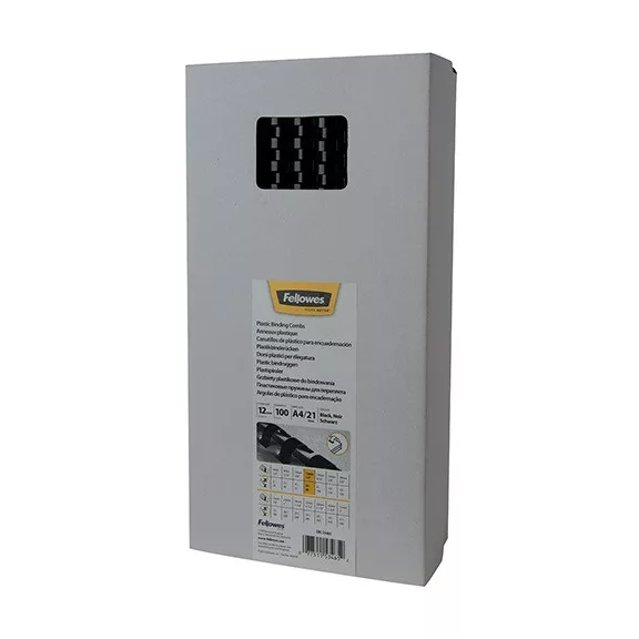 Spirál Fellowes 12 mm 56-80 lap fekete Spirál Fellowes 12 mm 56-80 lap fekete