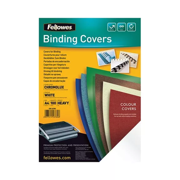 Hátlap Fellowes Chromo A/4 250g fényes fehér Hátlap Fellowes Chromo A/4 250g fényes fehér