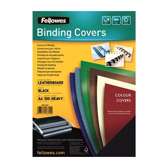 Hátlap Fellowes Delta A/4 250g matt fekete Hátlap Fellowes Delta A/4 250g matt fekete