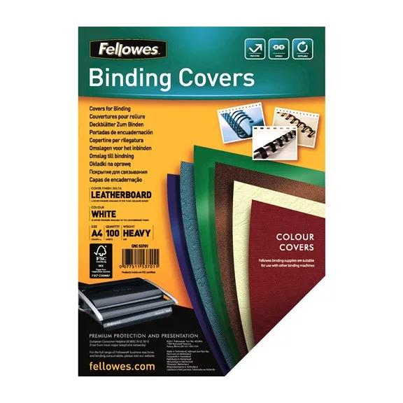 Hátlap Fellowes Delta A/4 250g matt fehér Hátlap Fellowes Delta A/4 250g matt fehér