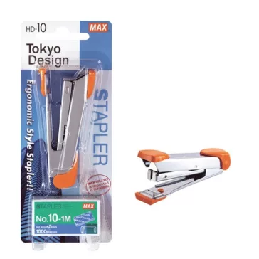   Tűzőgép Max HD-10K No.10 20 lap + tűzőkapocs bliszterben narancssárga