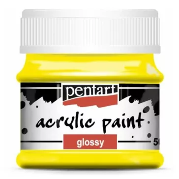 Kreatív akrilfesték Pentart fényes 50 ml sárga