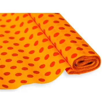   Krepp-papír Jolly 50x200 cm 28g/m2 mély sárga narancs pöttyökkel