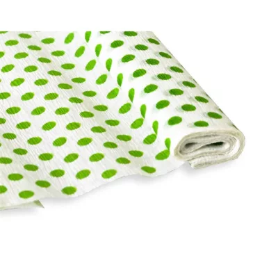   Krepp-papír Jolly 50x200 cm 28g/m2 fehér zöld pöttyökkel