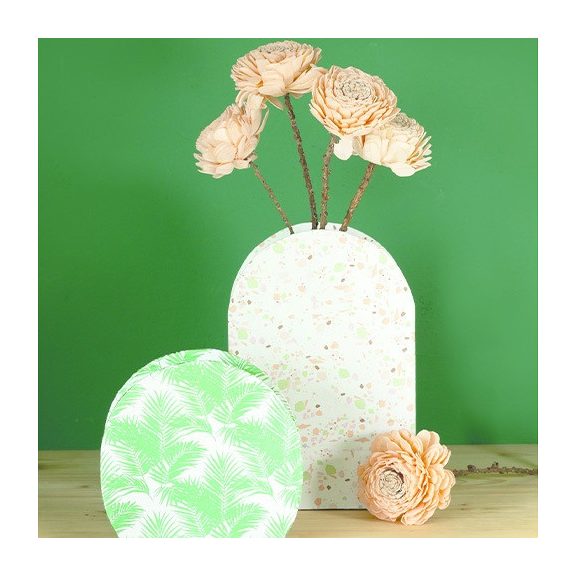 Kreatív decoupage tárgy Clairefontaine Décopatch kis boltív váza 16x5x16cm