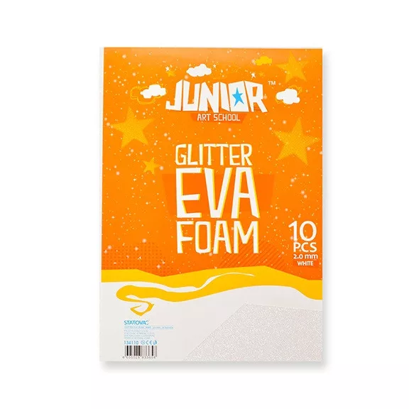 Kreatív Junior csillámos dekor gumilap A/4, fehér, 10 db/csomag Kreatív Junior csillámos dekor gumilap A/4, fehér, 10 db/csomag