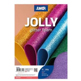   Kreatív Junior csillámos dekor gumilap A/4, lila, 10 db/csomag