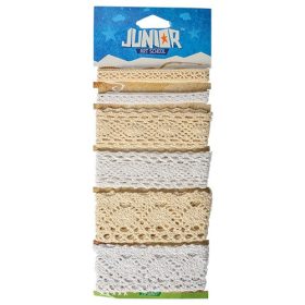   Kreatív Junior csipkeszegély 50 cm hosszú,  6 féle minta/bliszter